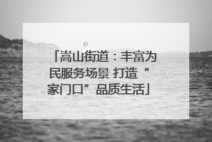 嵩山街道：丰富为民服务场景 打造“家门口”品质生活