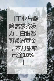 工业与避险需求齐发力，白银涨势紧逼黄金，本月涨幅已逾10%
