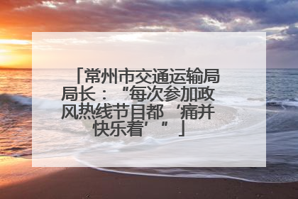 常州市交通运输局局长：“每次参加政风热线节目都‘痛并快乐着’”