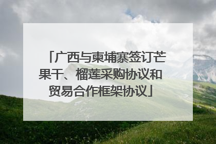 广西与柬埔寨签订芒果干、榴莲采购协议和贸易合作框架协议