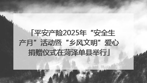 平安产险2025年“安全生产月”活动暨“乡风文明”爱心捐赠仪式在菏泽单县举行