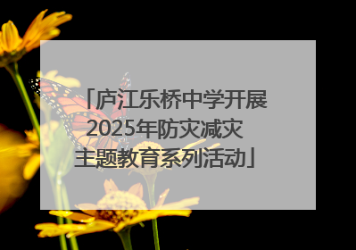 庐江乐桥中学开展2025年防灾减灾主题教育系列活动