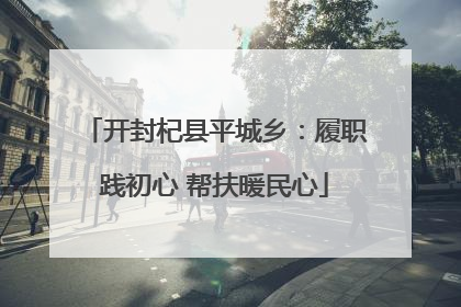 开封杞县平城乡：履职践初心 帮扶暖民心
