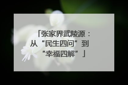 张家界武陵源：从“民生四问”到“幸福四解”