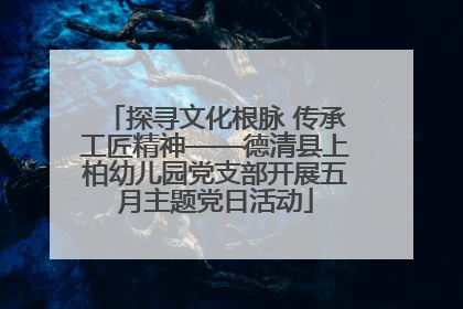 探寻文化根脉 传承工匠精神——德清县上柏幼儿园党支部开展五月主题党日活动