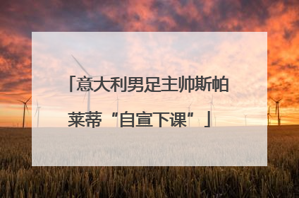 意大利男足主帅斯帕莱蒂“自宣下课”