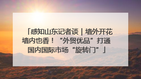 感知山东记者谈｜墙外开花墙内也香！“外贸优品”打通国内国际市场“旋转门”