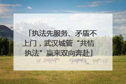 执法先服务、矛盾不上门，武汉城管“共情执法”赢来双向奔赴