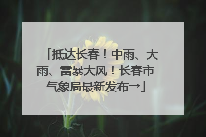 抵达长春！中雨、大雨、雷暴大风！长春市气象局最新发布→