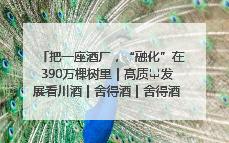 把一座酒厂，“融化”在390万棵树里｜高质量发展看川酒｜舍得酒｜舍得酒业｜舍得老酒｜沱牌酒
