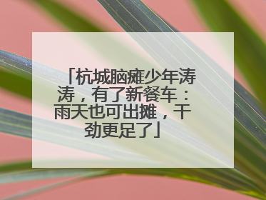 杭城脑瘫少年涛涛，有了新餐车：雨天也可出摊，干劲更足了
