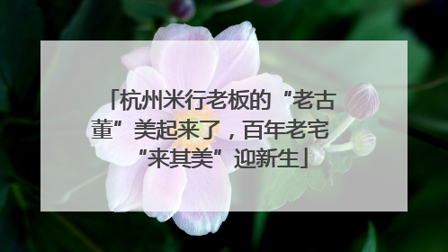 杭州米行老板的“老古董”美起来了，百年老宅“来其美”迎新生