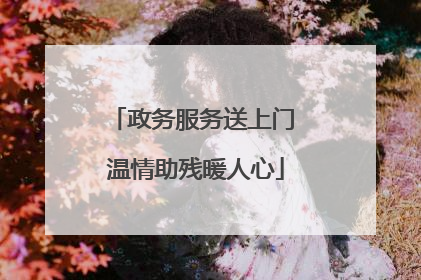 政务服务送上门 温情助残暖人心
