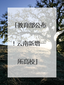 教育部公布！云南新增一所高校