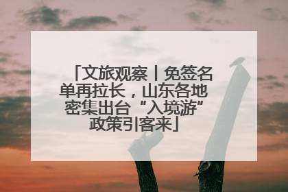 文旅观察丨免签名单再拉长，山东各地密集出台“入境游”政策引客来