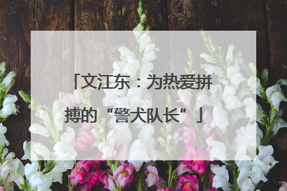 文江东：为热爱拼搏的“警犬队长”
