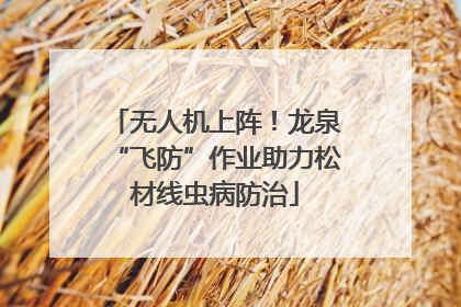 无人机上阵！龙泉“飞防”作业助力松材线虫病防治