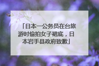 日本一公务员在台旅游时偷拍女子裙底，日本岩手县政府致歉