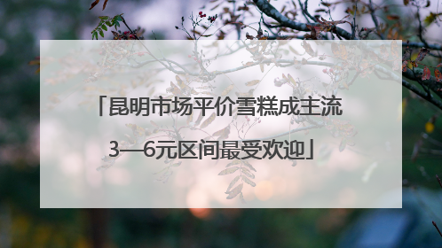 昆明市场平价雪糕成主流 3—6元区间最受欢迎
