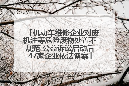 机动车维修企业对废机油等危险废物处置不规范 公益诉讼启动后47家企业依法备案