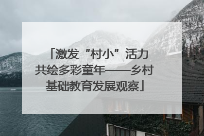 激发“村小”活力 共绘多彩童年——乡村基础教育发展观察