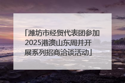 潍坊市经贸代表团参加2025港澳山东周并开展系列招商洽谈活动