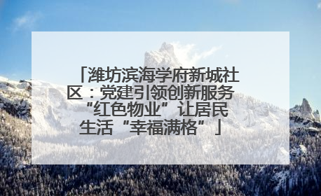潍坊滨海学府新城社区：党建引领创新服务 “红色物业”让居民生活“幸福满格”