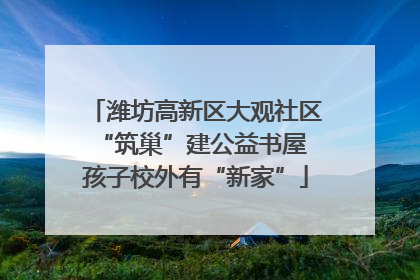 潍坊高新区大观社区“筑巢”建公益书屋 孩子校外有“新家”
