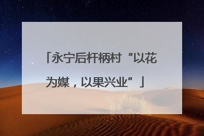 永宁后杆柄村“以花为媒，以果兴业”