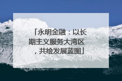 永明金融：以长期主义服务大湾区，共绘发展蓝图