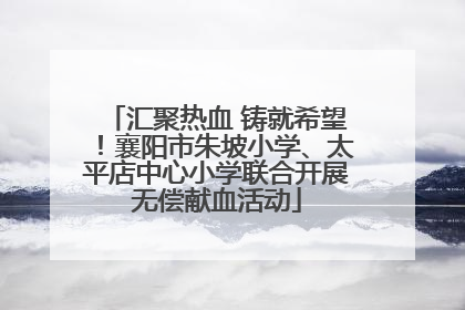 汇聚热血 铸就希望！襄阳市朱坡小学、太平店中心小学联合开展无偿献血活动