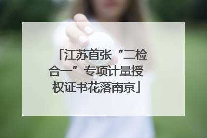 江苏首张“二检合一”专项计量授权证书花落南京
