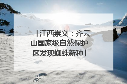 江西崇义：齐云山国家级自然保护区发现蜘蛛新种