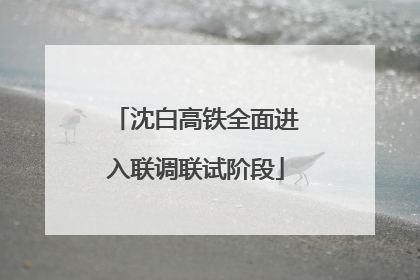 沈白高铁全面进入联调联试阶段