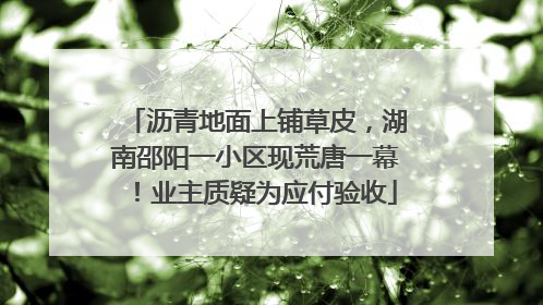 沥青地面上铺草皮，湖南邵阳一小区现荒唐一幕！业主质疑为应付验收