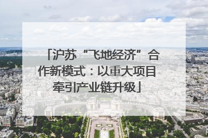 沪苏“飞地经济”合作新模式：以重大项目牵引产业链升级
