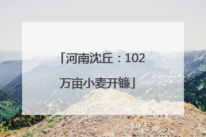 河南沈丘：102 万亩小麦开镰