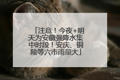 注意！今夜+明天为安徽强降水集中时段！安庆、铜陵等六市雨量大