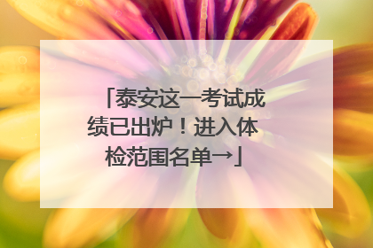 泰安这一考试成绩已出炉！进入体检范围名单→