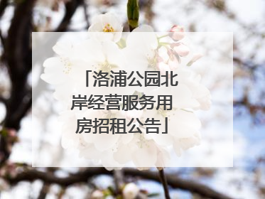 洛浦公园北岸经营服务用房招租公告