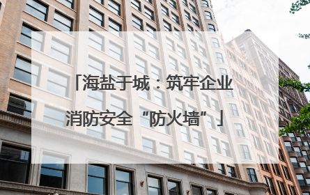 海盐于城：筑牢企业消防安全“防火墙”