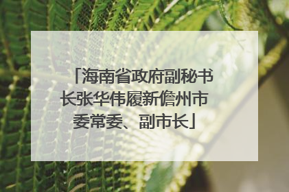 海南省政府副秘书长张华伟履新儋州市委常委、副市长