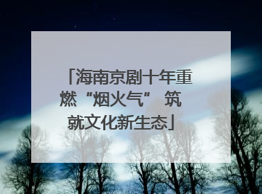 海南京剧十年重燃“烟火气” 筑就文化新生态