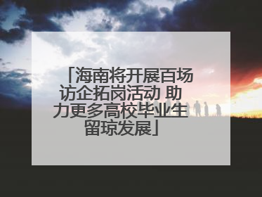 海南将开展百场访企拓岗活动 助力更多高校毕业生留琼发展