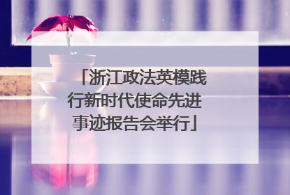 浙江政法英模践行新时代使命先进事迹报告会举行
