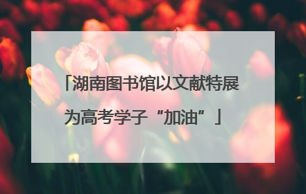湖南图书馆以文献特展为高考学子“加油”
