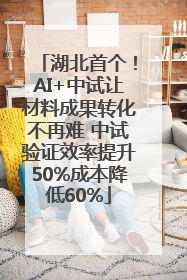 湖北首个！AI+中试让材料成果转化不再难 中试验证效率提升50%成本降低60%