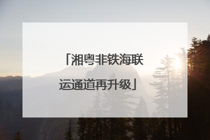 湘粤非铁海联运通道再升级