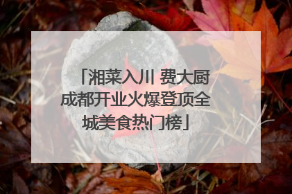 湘菜入川 费大厨成都开业火爆登顶全城美食热门榜