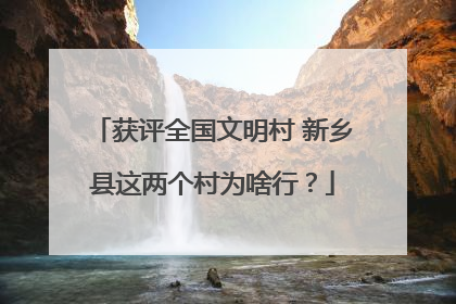 获评全国文明村 新乡县这两个村为啥行？